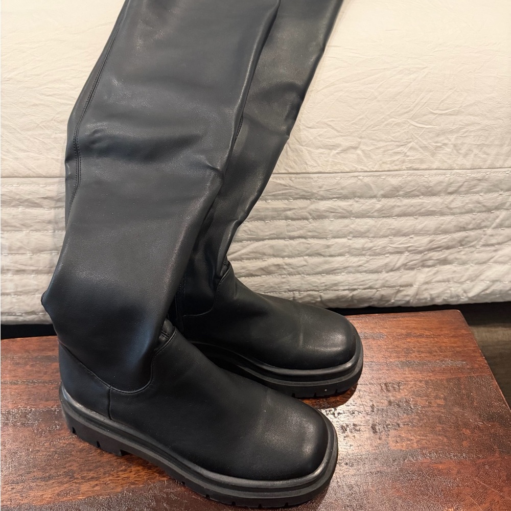 Women’s Black Leather knee Boots